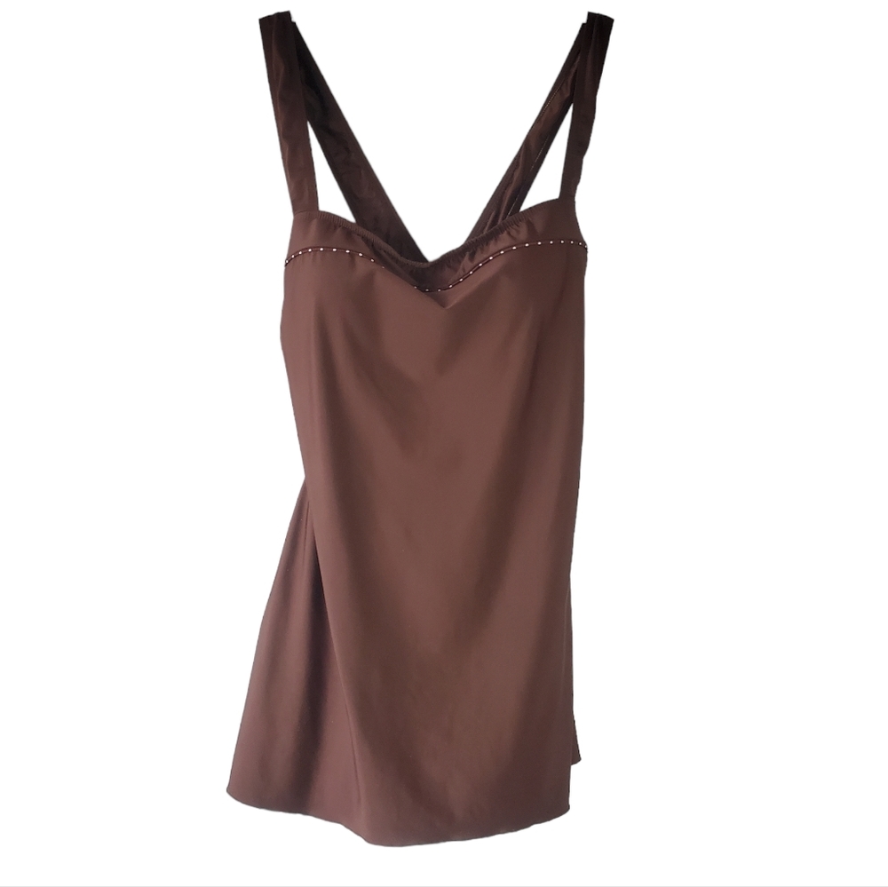 Alicia Simone One Piece Swimdress Size 20  Brown. NWT